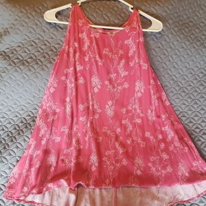 Old Navy Coral/Pink Floral high/low tank top